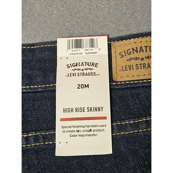 Levis Jeans Womens 20M Blue Dark High Rise Signature Skinny Stretch - Picture 10 of 10